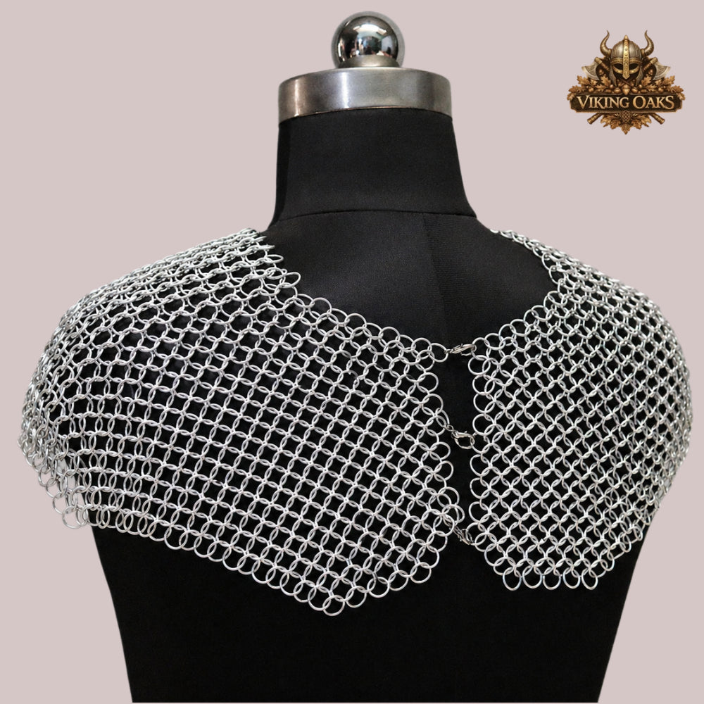 Butted Chainmail Collar – 10mm 16 Gauge Anodized Aluminum Neck Armor, Fantasy Cosplay Costume for Halloween Events