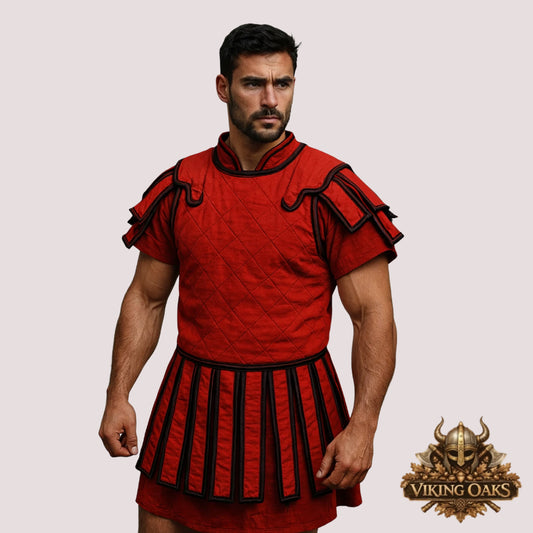 Roman Subarmalis Armor – Padded Cotton Tunic with Pteruges | Gladiator & Soldier Costume
