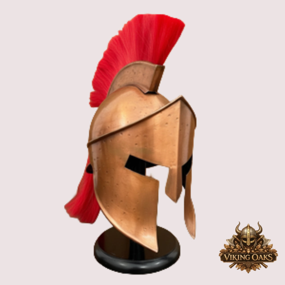 Spartan Helmet – 300 Warrior Costume for Role Play with  Display Stand