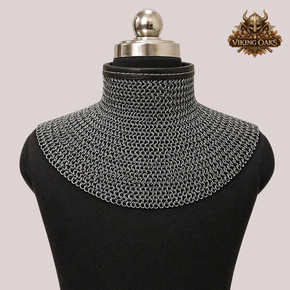 Titanium Chainmail Collar Hood – 9MM Riveted Rings for LARP & Halloween