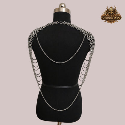 Aluminum Chainmail Collar – Butted Ring Neck Armor – Lightweight Medieval Gorget for Renaissance Faire, LARP & Cosplay