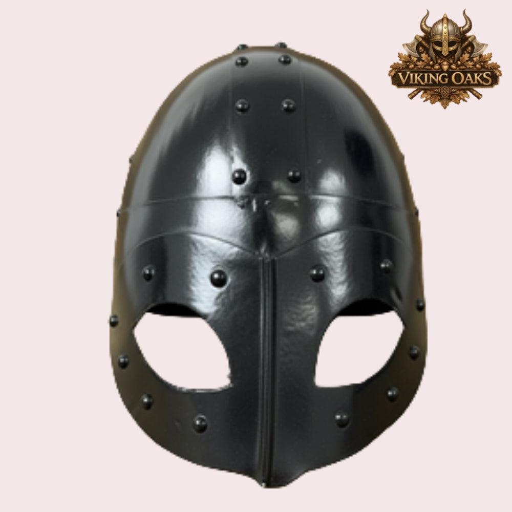 Viking Mask Helmet Set Silver and Black Norse Armour Set