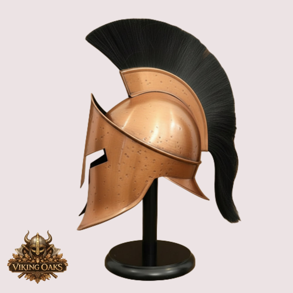 Spartan Helmet – 300 Warrior Costume for Role Play with  Display Stand