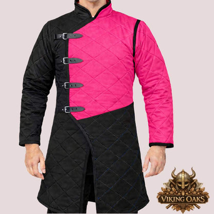 Pink Viking Gambeson Costume Medieval Armor Jacket for Men Viking Clothing Ren Faire LARP Medieval Warrior Outfit