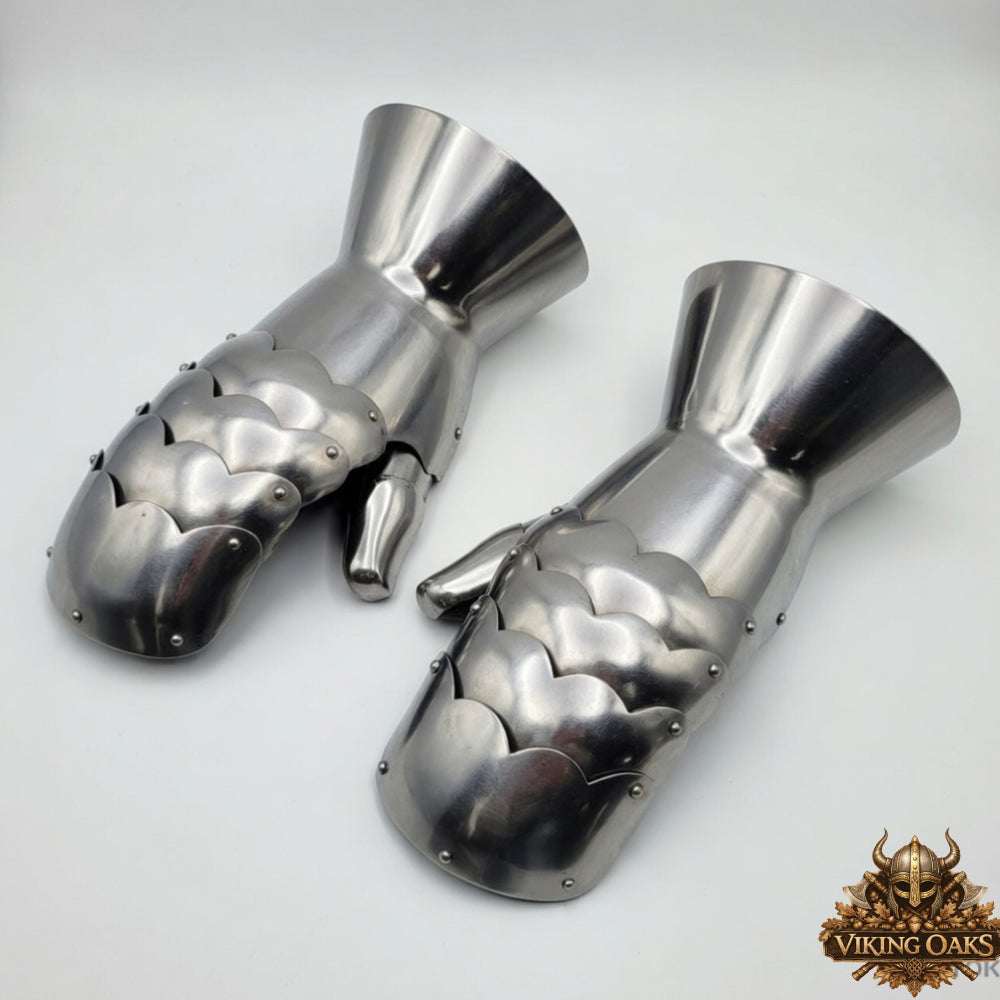 Medieval Gauntlet Armor - 16-gauge steel knight gloves for LARP and SCA