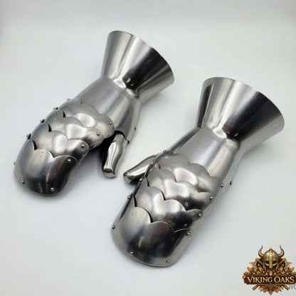 Medieval Gauntlet Armor - 16-gauge steel knight gloves for LARP and SCA