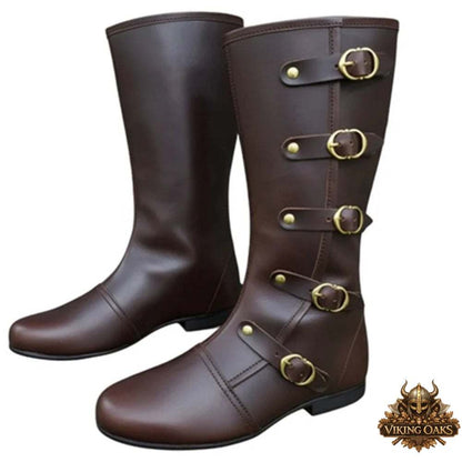 Handmade Medieval Leather Boots for Viking and Pirate Renaissance Faire Costume
