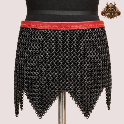 Stainless Steel Chainmail Skirt – 9mm Flat Ring Riveted Medieval Armor Costume
