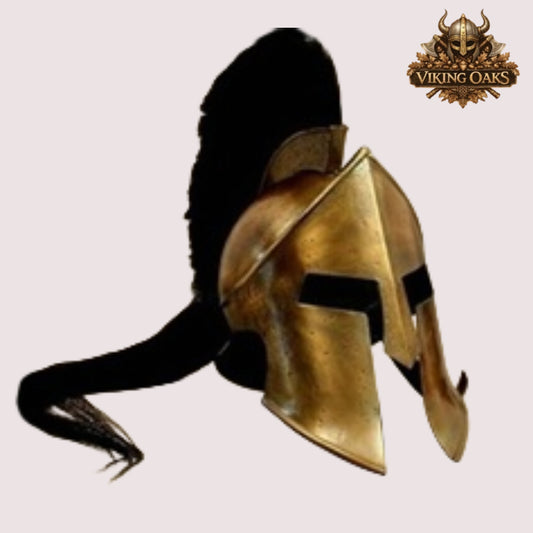 Brass Antique Spartan Warrior Helmet – 300 Movie Replica, Classic Spartan Helmet