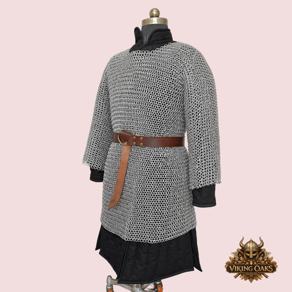 10mm 16 Gauge Aluminum Chainmail Haubergeon: Round Riveted Viking Shirt for Events
