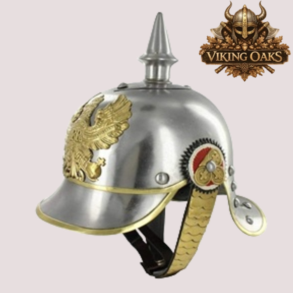 German Pickelhaube Helmet – Steel Spiked Prussian Military Replica Armor