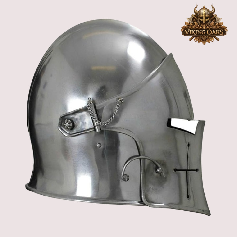 Medieval Barbute Helmet – Fully Wearable Armor for Role Play with  Display Stand