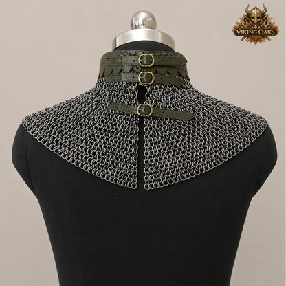 6MM Riveted Chainmail Gorget – Medieval Steel Armor Collar Neck Protection