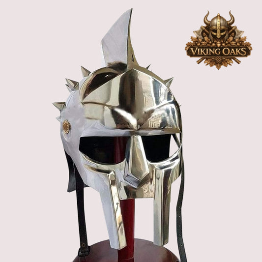 Gladiator Maximus Helmet – Role Play Armor with Display Stand for Home & Office Decor