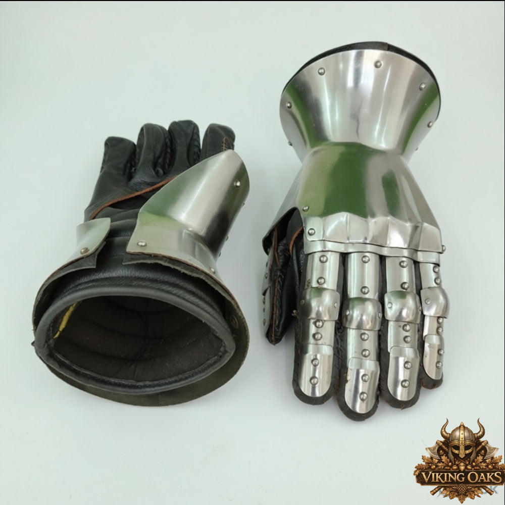Medieval Steel Gauntlets Knight Armor Gloves Hand Protection Pair