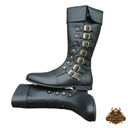 Medieval Leather Boots – Viking Pirate Renfaire Costume Footwear