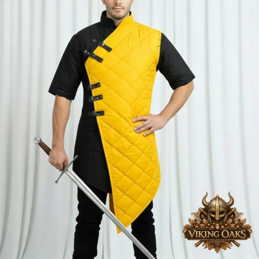 Medieval Cotton Gambeson Jacket – Quilted Padded Armor for LARP & Cosplay
