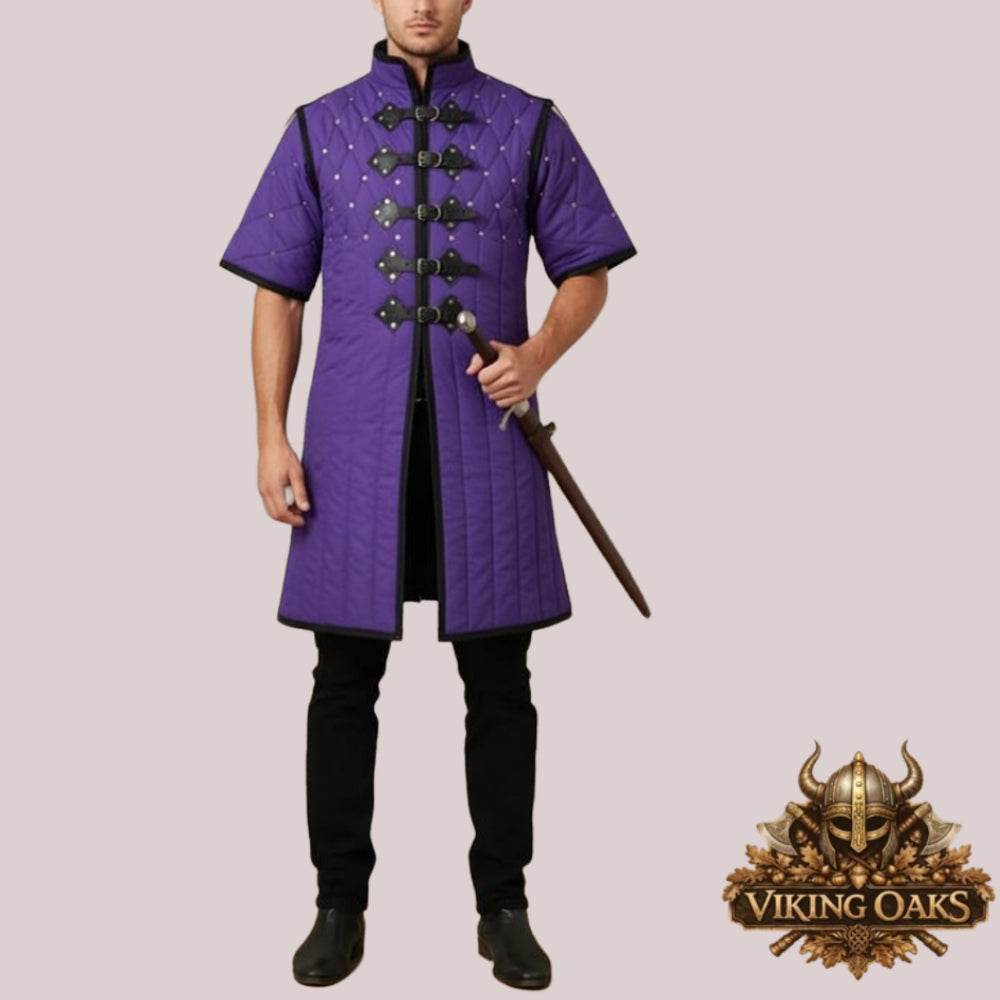 Renaissance Gambeson Armor padded cotton and leather medieval tunic for men and women costume reenactments