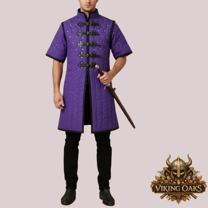 Renaissance Gambeson Armor padded cotton and leather medieval tunic for men and women costume reenactments