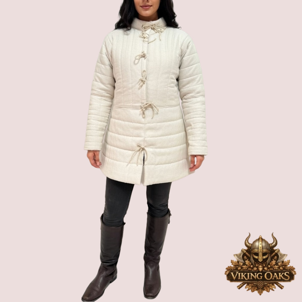 Medieval Quilted Padded Gambeson with long sleeves for cosplay made of cotton