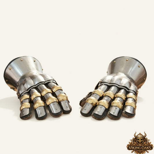 Medieval Steel Armor Gauntlets Knight Gloves Hand Protection Reenactment Set