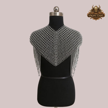 Aluminum Chainmail Collar – Butted Ring Neck Armor – Lightweight Medieval Gorget for Renaissance Faire, LARP & Cosplay