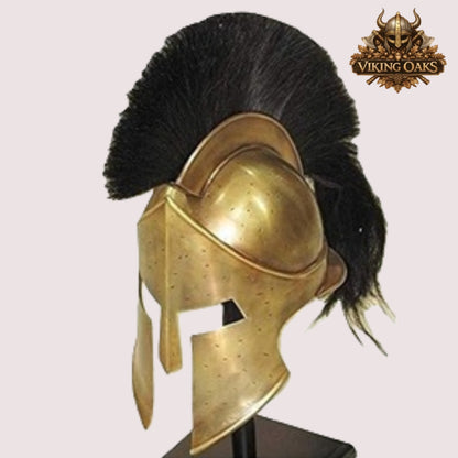 Brass Antique Spartan Warrior Helmet – 300 Movie Replica, Classic Spartan Helmet