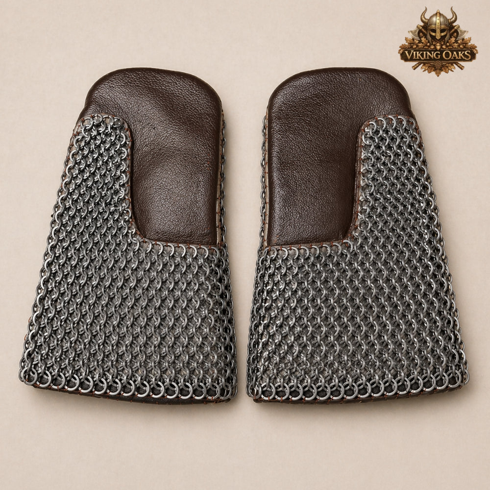 9mm Chainmail Gloves – Flat Riveted Rings, Viking Gauntlets for LARP Reenactment & Heavy Duty Work