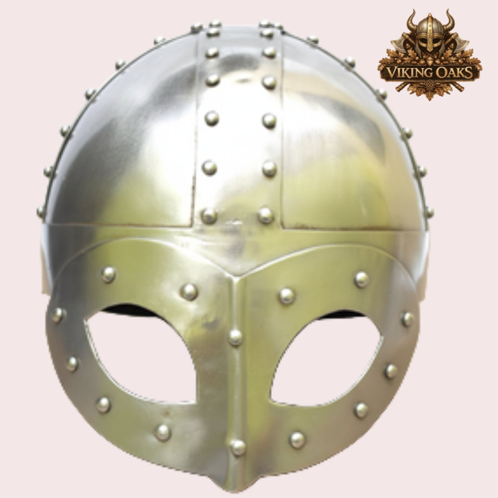 Viking Gjermundbu Helmet with Wooden Stand | Warrior Costume LARP SCA Armour