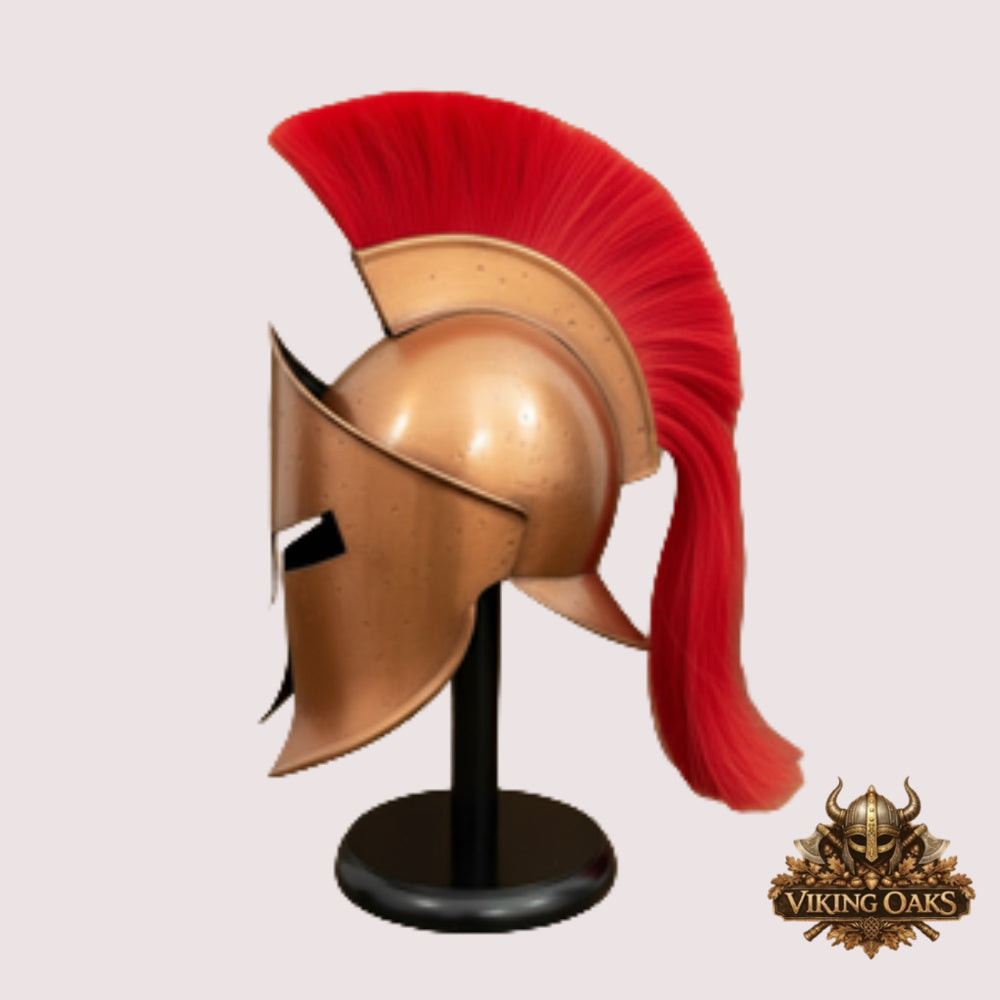 Spartan Helmet – 300 Warrior Costume for Role Play with  Display Stand