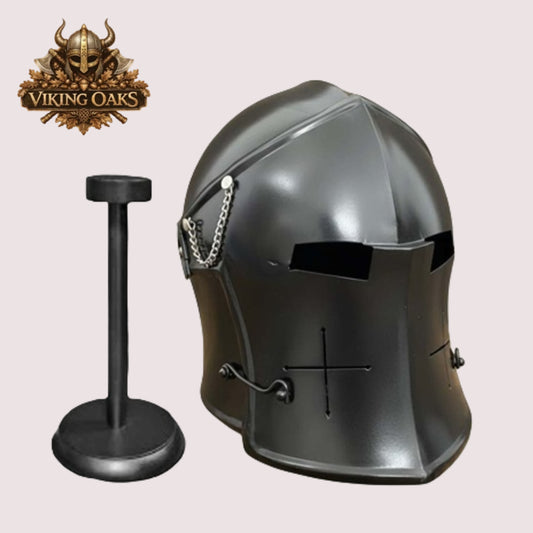Medieval Barbute Helmet – Fully Wearable Role Play Armor, Functional Barbute Helmet