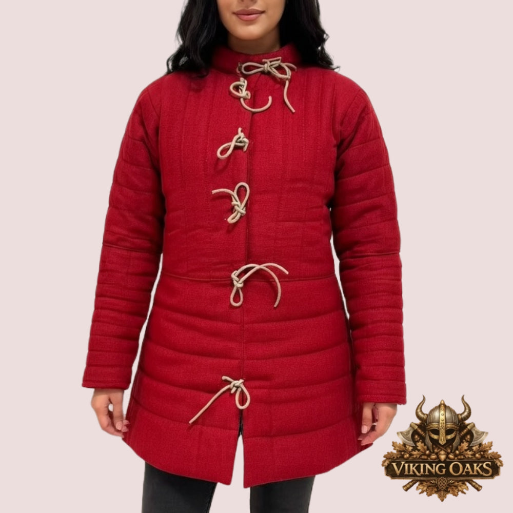 Medieval Quilted Padded Gambeson with long sleeves for cosplay in cotton fabric