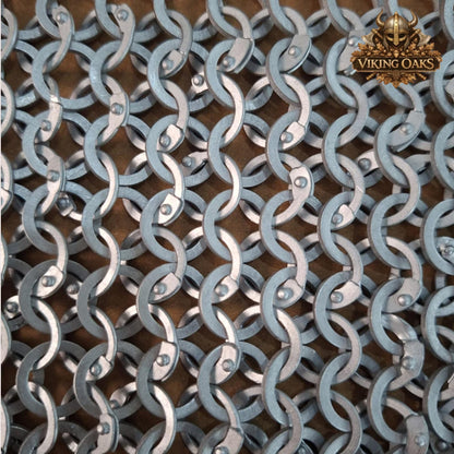 Aluminum Chainmail Haubergeon Sleeveless 10MM 16 Gauge Flat Ring Riveted with Washers Medieval Armor