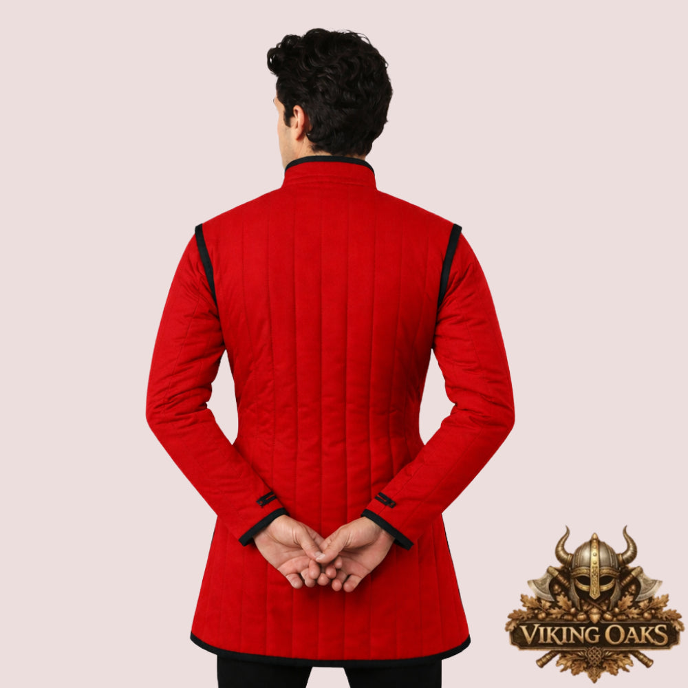 Quilted 100% cotton Medieval Gambeson Armor for cosplay and LARP with size guide
