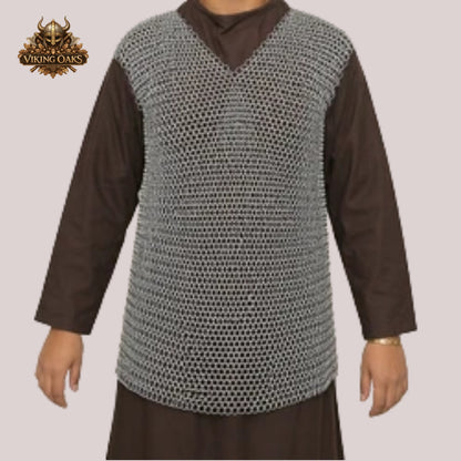 Aluminum Butted Chainmail Haubergeon Vest – 10MM Round Ring 16 Gauge Medieval Armor Gift for Father's Day