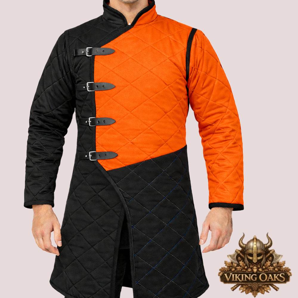 Orange Viking Gambeson Jacket Medieval Armor Costume for Men Viking Warrior Clothing Ren Faire LARP Gambeson