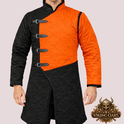 Orange Viking Gambeson Jacket Medieval Armor Costume for Men Viking Warrior Clothing Ren Faire LARP Gambeson