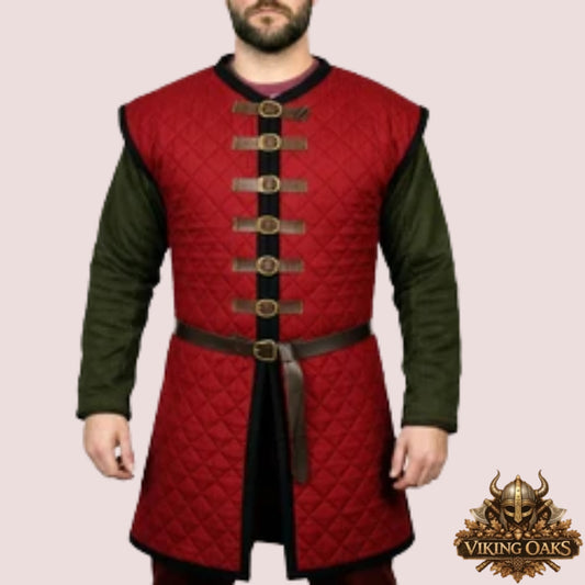 Medieval Sleeveless Gambeson – Padded Armor Vest for LARP & Cosplay