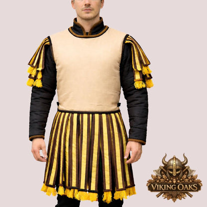 White Roman Subarmalis Armor medieval padded costume Roman soldier gambeson for Ren Faire cosplay historical reenactment warrior armor clothing