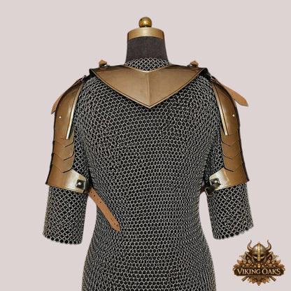 Knight Gorget & Pauldron Set – 18 Gauge Steel Shoulder Armor for LARP & Cosplay