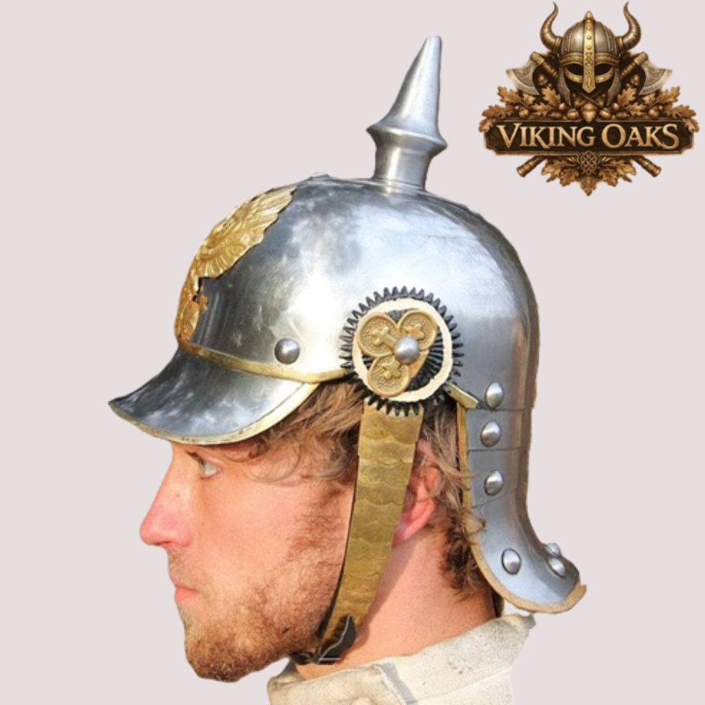German Pickelhaube Helmet – Steel Spiked Prussian Military Replica Armor