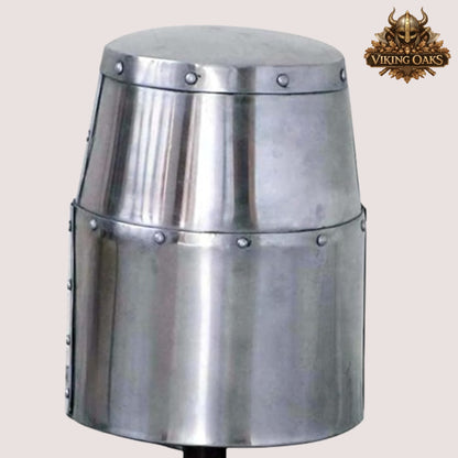 Templar Crusader Helmet with Display Stand – Medieval Knight Armor, Gift for Him, LARP & Cosplay