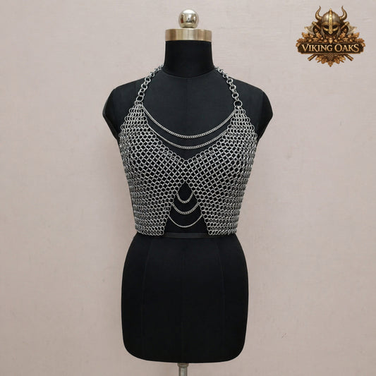 Anodized Aluminum Chainmail Top - 10mm Butted Ring LARP Cosplay Dress