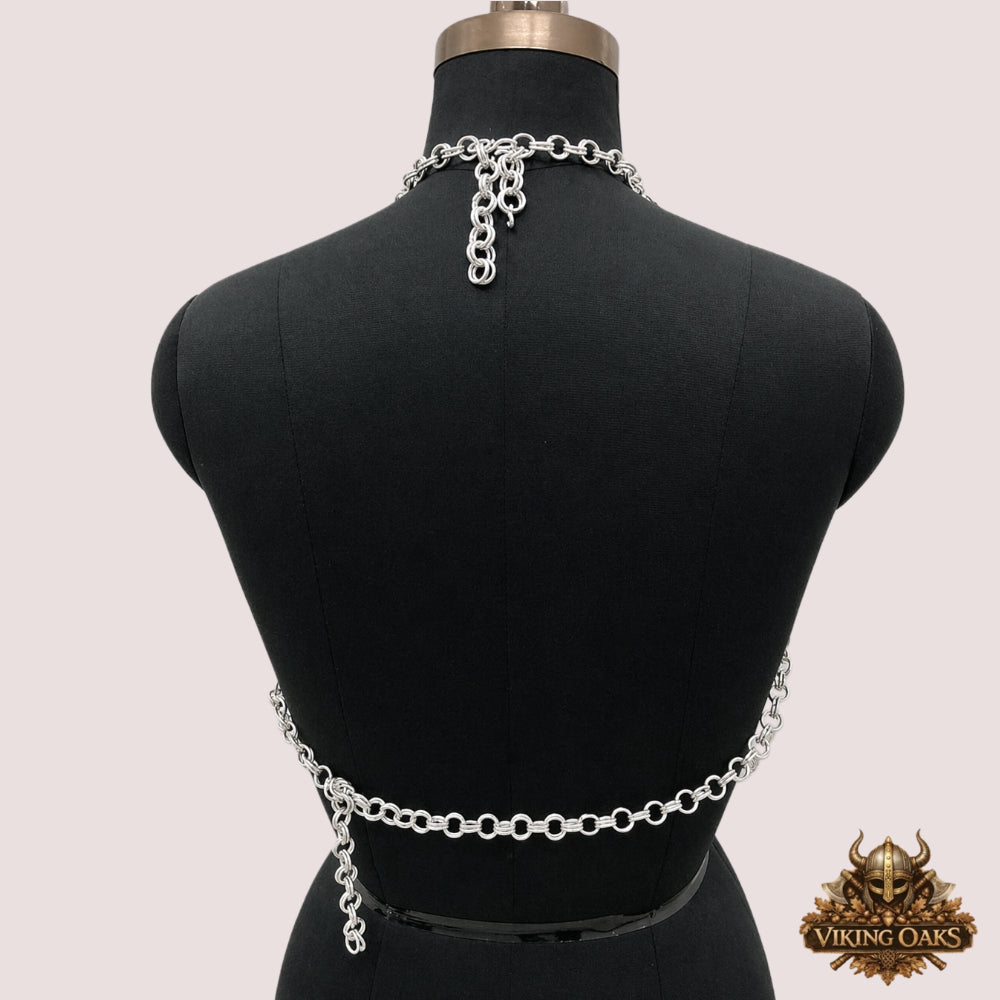 Aluminum Chainmail Bra Top – Butted Ring Design, Fancy Stylish Bikini Bra for Halloween Events