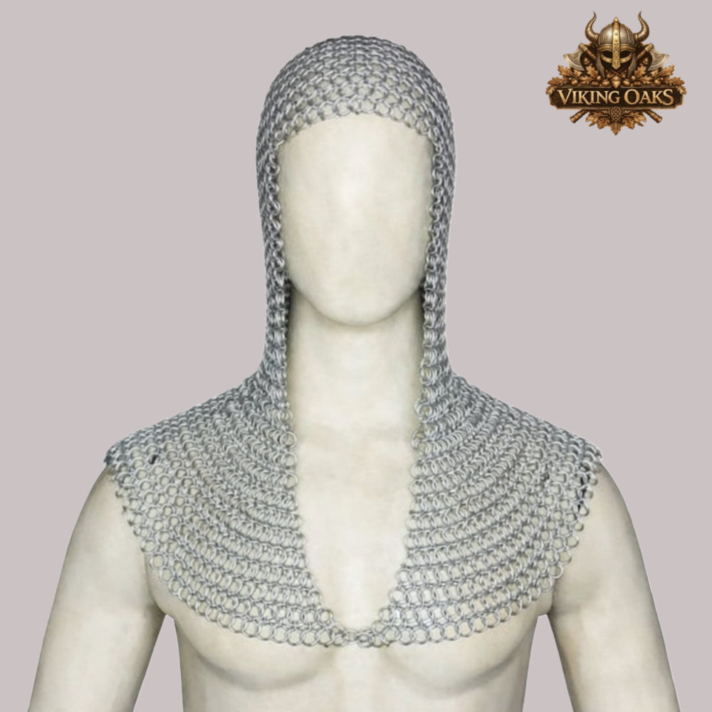 Aluminum Butted Chainmail Hauberk Half Sleeve Round Ring Medieval Shirt for LARP Cosplay Reenactment