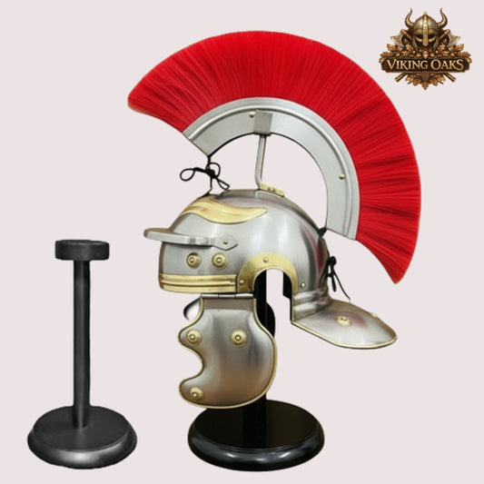 Roman Centurion Helmet – New Roman Warrior Helmet with Red Plume