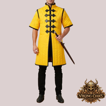 Renaissance Gambeson Armor padded cotton and leather tunic for men and women costume reenactment