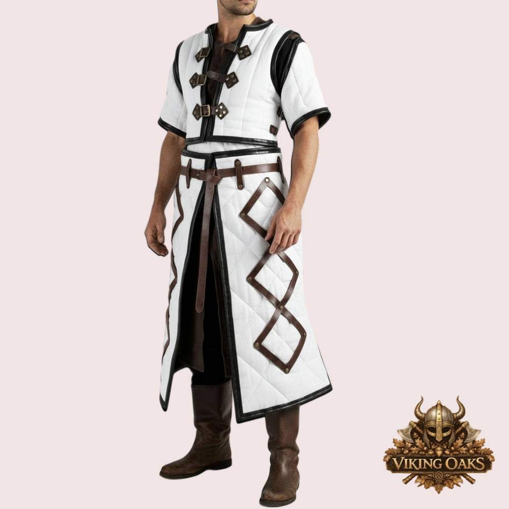 Medieval Gambeson Costume for Renaissance Faire with size chart and customization options
