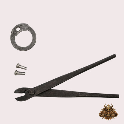 Medieval Chainmail Repair Rings & Rivets Set – Flat Steel Natural Finish Costume Accessory