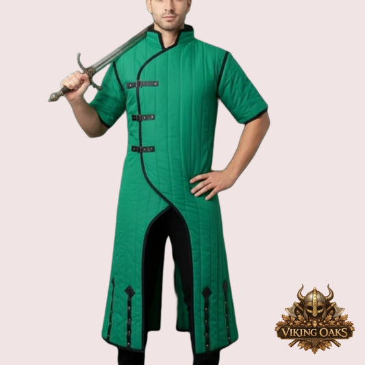 Renaissance Gambeson Costume – LARP Padded Armor Jacket – Functional Medieval Aketon